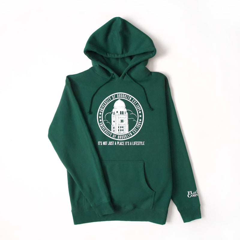 University of Brooklyn Hoodie — Dark Green