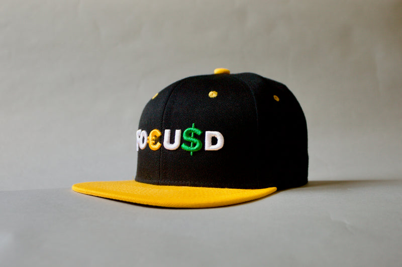 Black and yellow Fo€u$D Cap